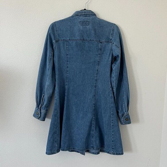 MADE IN THE SHADE Vintage Denim Dress Long Sleeve Button Down Made in USA - Picture 2 of 11